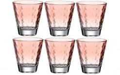 Leonardo Trinkglas Optic Pastell 215 Ml, 6 Stück, Rot - Trinkgläser