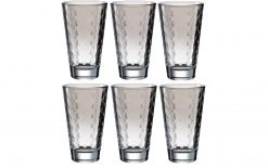 Leonardo Trinkglas Optic Pastell 300 Ml, 6 Stück, Grau - Trinkgläser