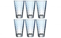 Leonardo Trinkglas Optic Pastell 300 Ml, 6 Stück, Blau - Trinkgläser