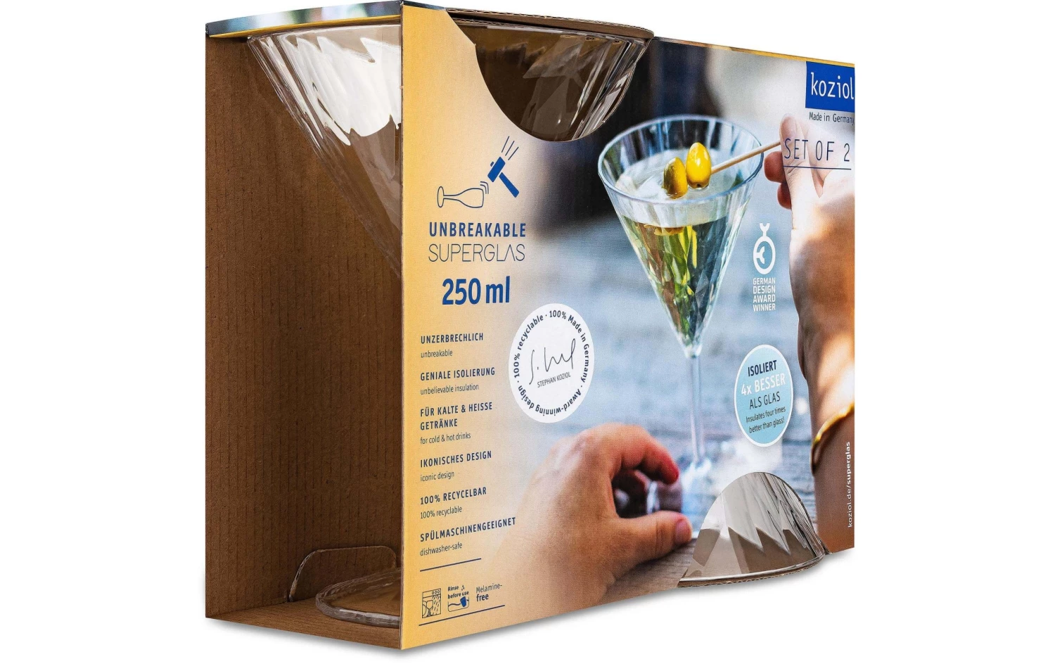 Koziol Cocktailglas Superglas Club No. 12, 250 Ml, 2 Stück - Cocktailgläser 2 Koziol Cocktailglas Superglas Club No. 12, 250 Ml, 2 Stück - Cocktailgläser – Bild 2